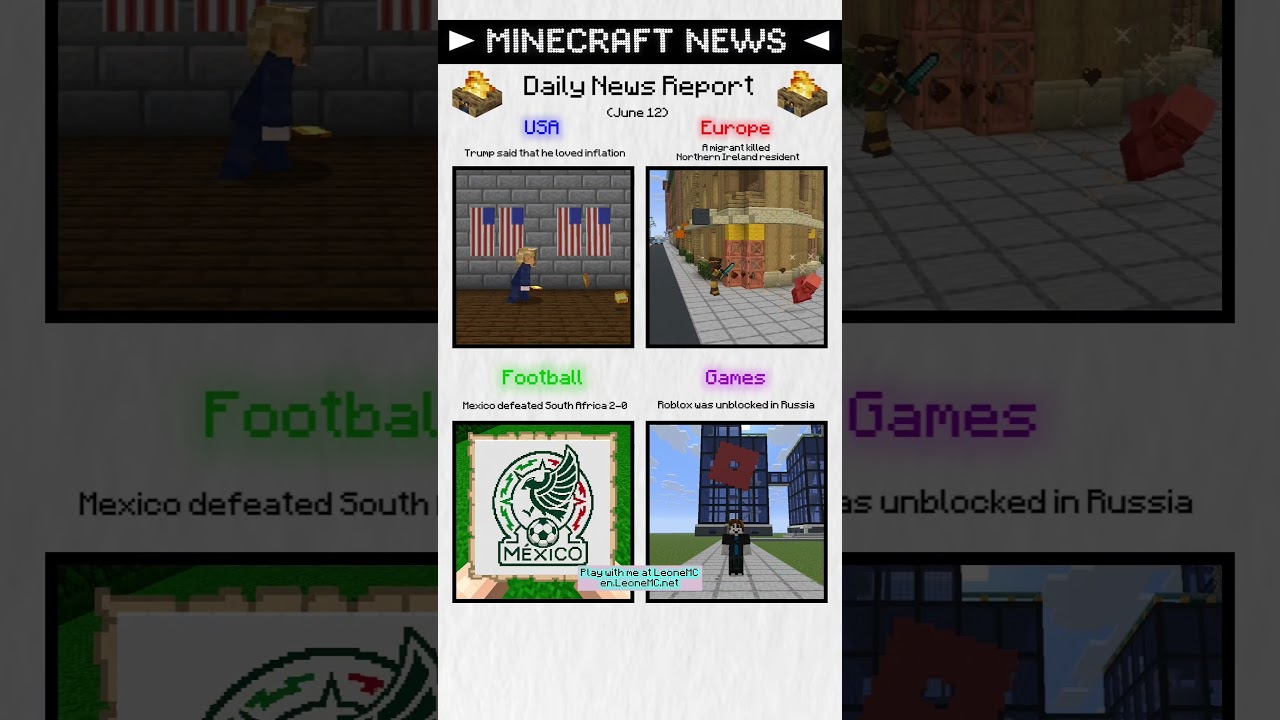 Daily news in 5 seconds.  #minecraft #news #fyp #shorts