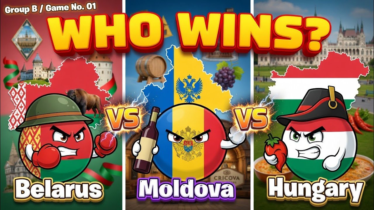 Игра № 01: Беларусь 🇧🇾 против Молдовы 🇦🇩 против Венгрии 🇭🇺 | Сравнительный матч стран 2026 | Битв...
