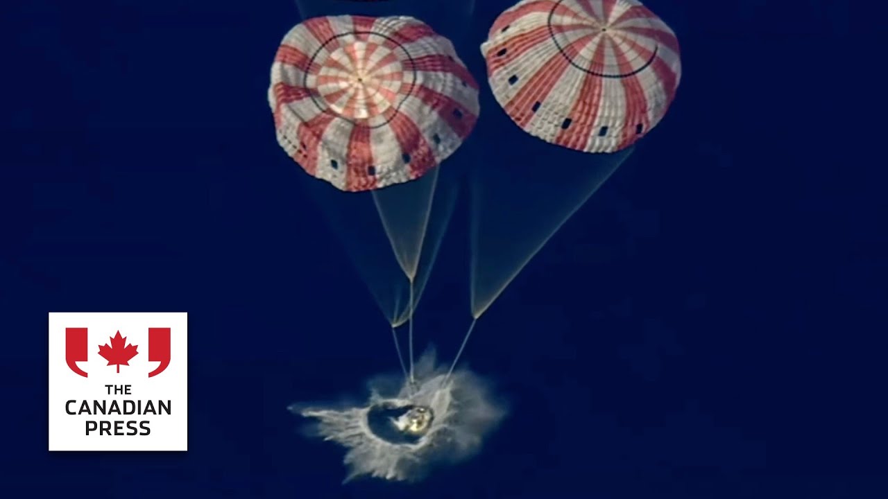 Canada's Jeremy Hansen, Artemis II crew splash down in Pacific after moon trip