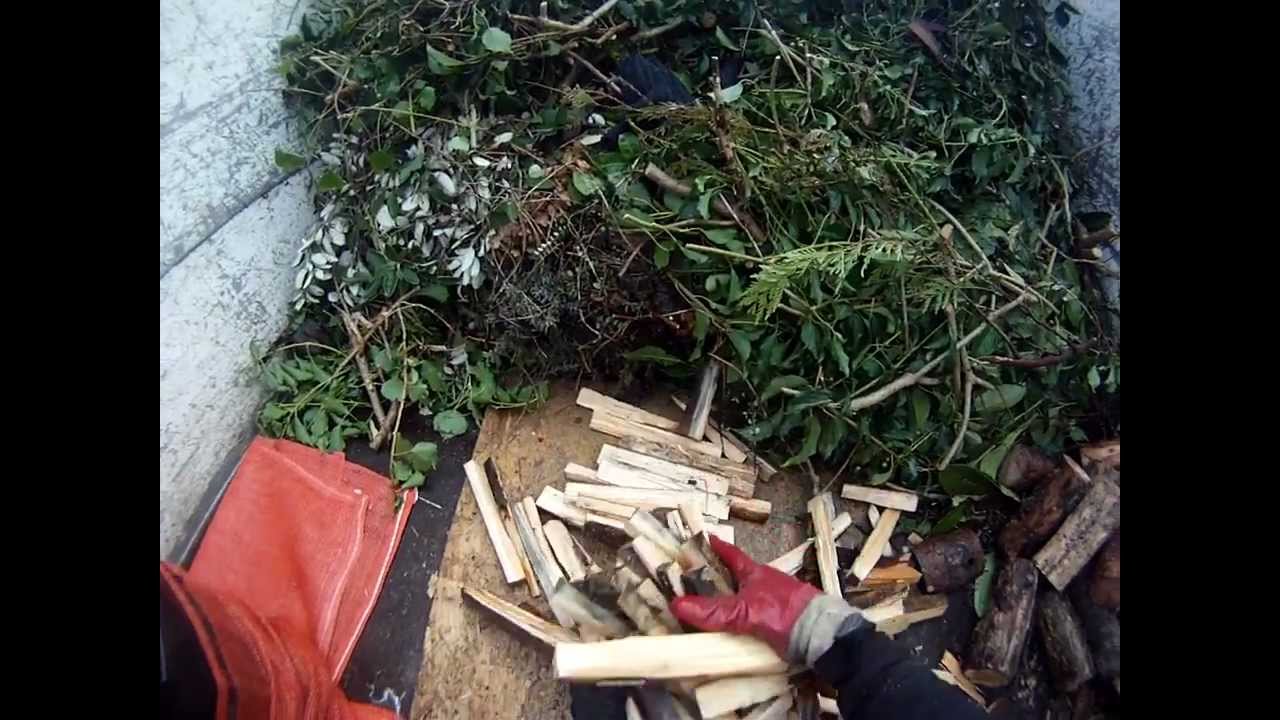 How to bag kindling using net bags and old bucket