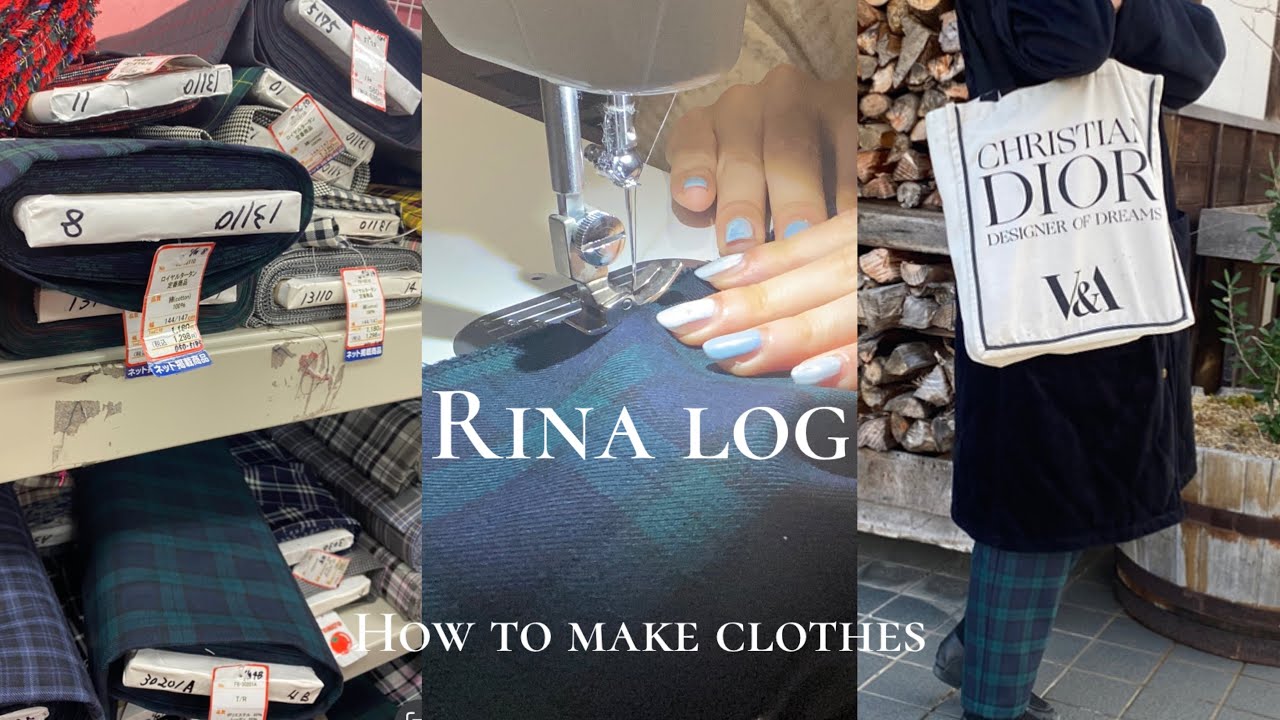 eng)【vlog🧵】自分の服を一から作る | 生地購入からパターン・縫製まで🪡 裁縫道具紹介 | handmade