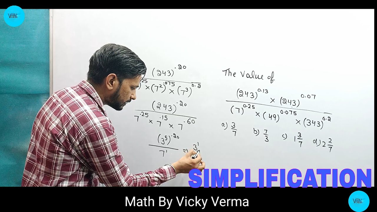 || SIMPLIFICATION QUESTION|| MATH BY VICKY VERMA ||