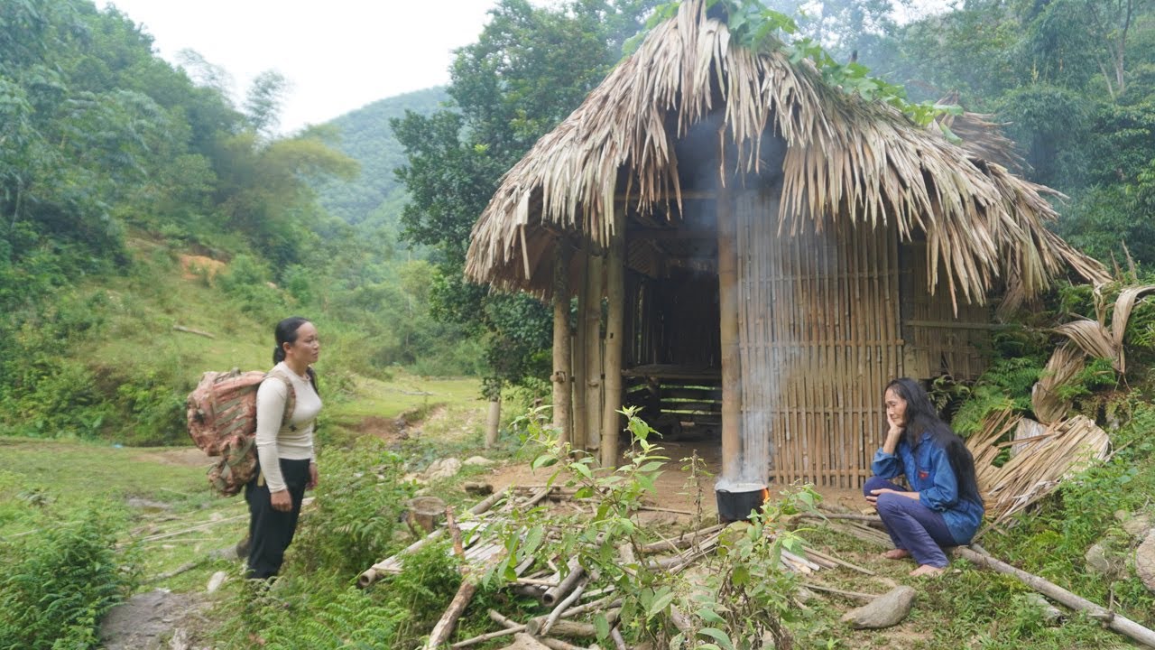 The old lady lives alone in the abandoned house - got help from the girl and repaired the house