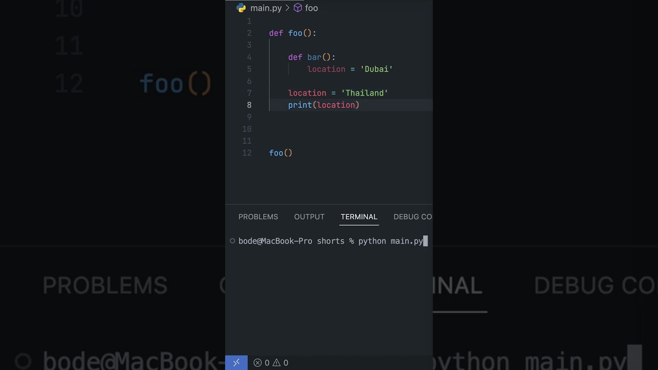 Understand python's nonlocal namspace