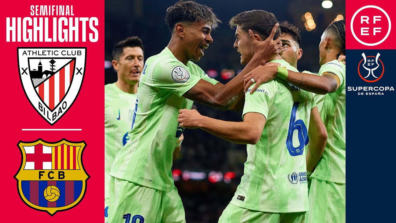 RESUMEN | Supercopa de Espa&ntilde;a | Athletic Club 0-2 FC Barcelona | Semifinal | 🔴 RFEF