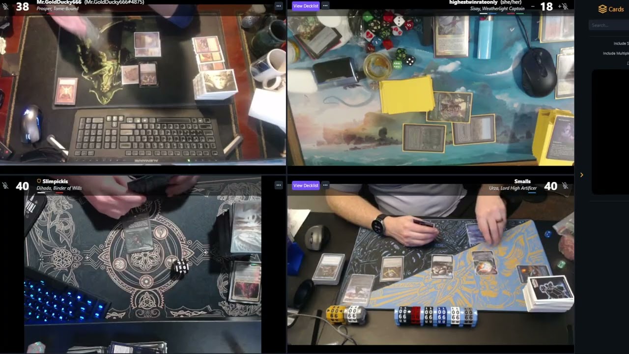 Feb Crit League Cedh: Dihada vs Prosper vs Sisay vs Urza