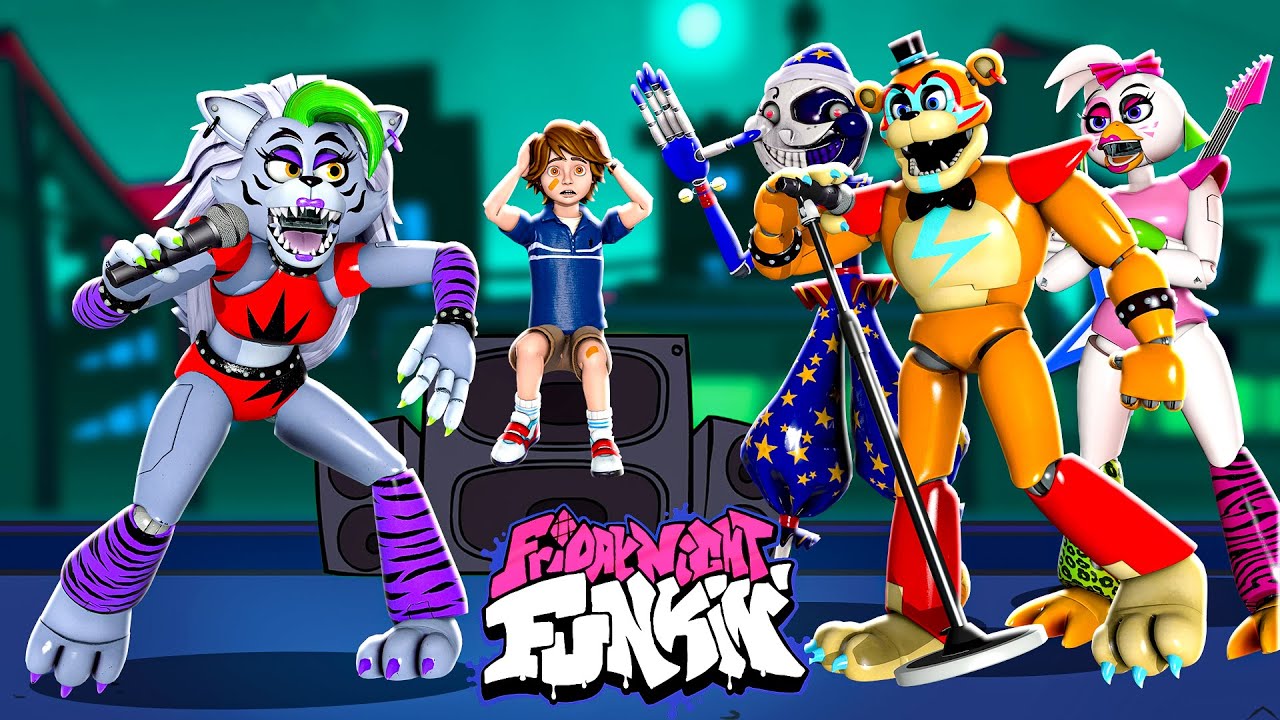 Roxanne Wolf VS SECURITY BREACH Animatronics in Friday Night Funkin MOD Rap Battle