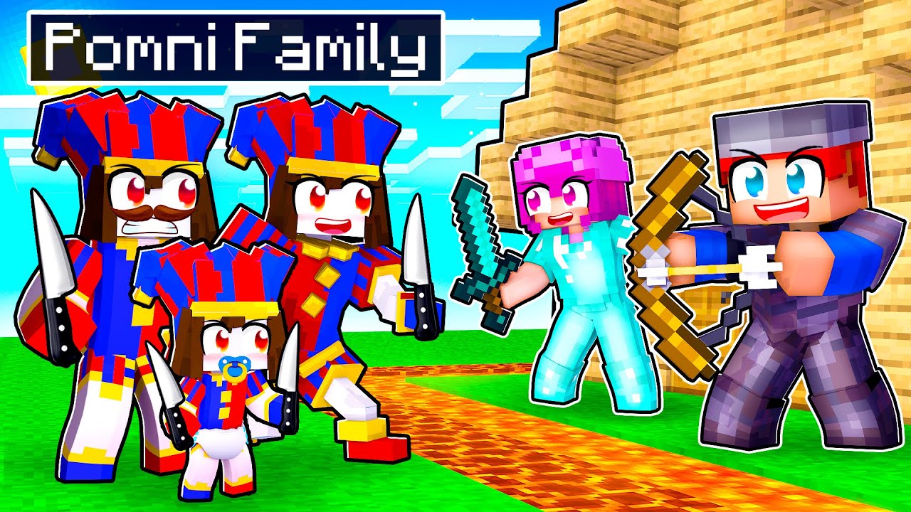 CRAZY POMNI FAMILY vs The Most Secure House in Minecraft!