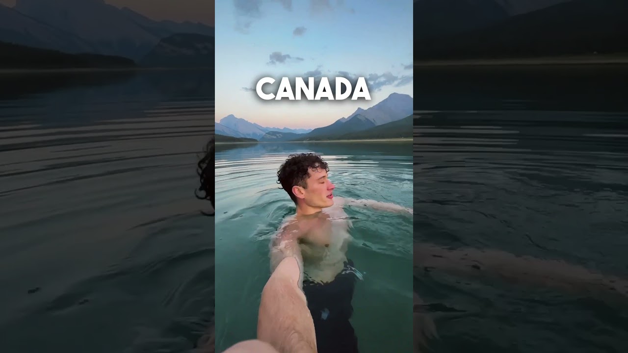 Swimming ALONE in a Glacier Lake #adventuretrip #banff  #canada #alone #mountain #banffcanada