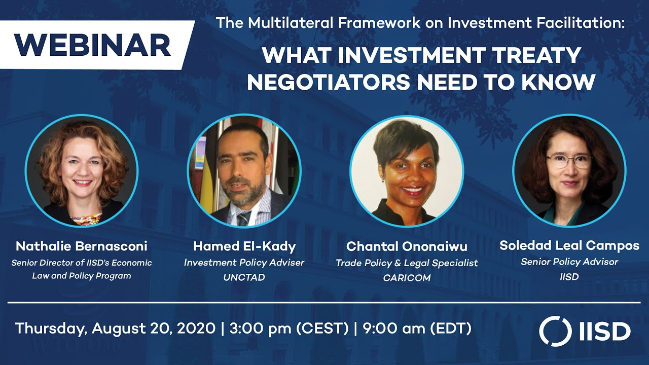 Multilateral Framework on Investment Facilitation: What investment treaty negotiators need to know