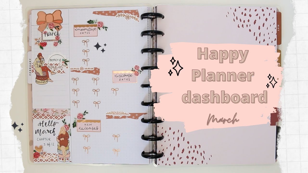 March dashboard, Happy Planner