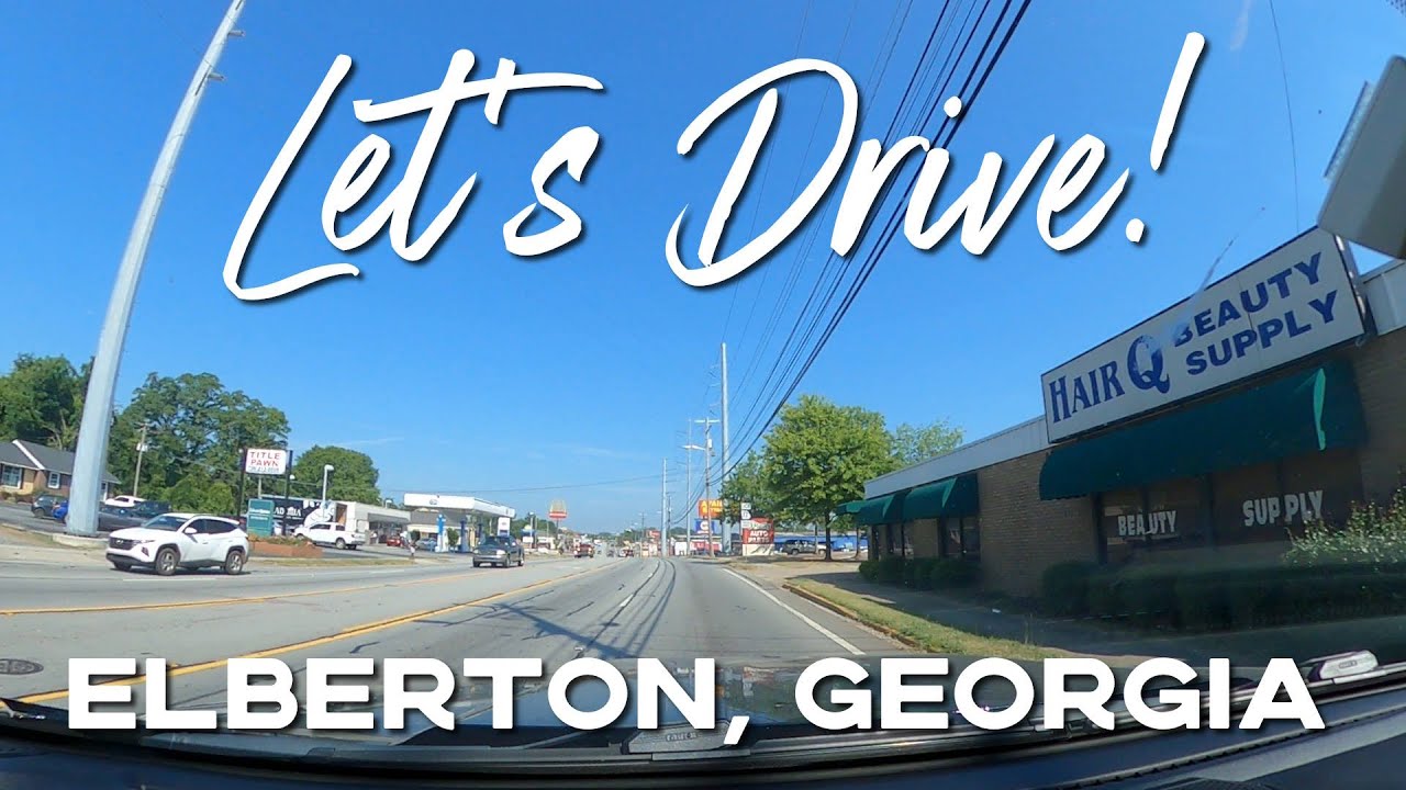 Let's Drive! Small Town Drive Through Elberton, Georgia | Real-Time GA 72-W & GA 77-N Rural Driving