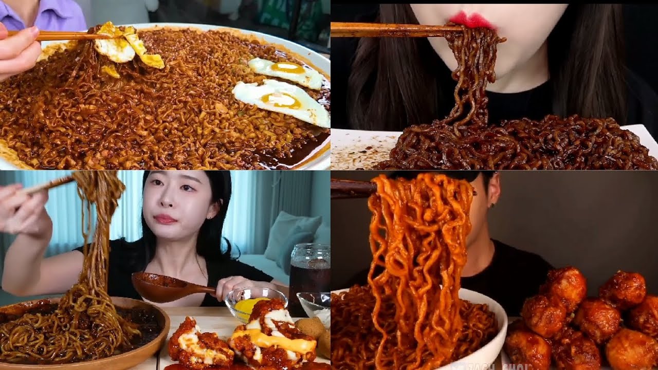 ASMR black bean noodles 10x spicy noodles 