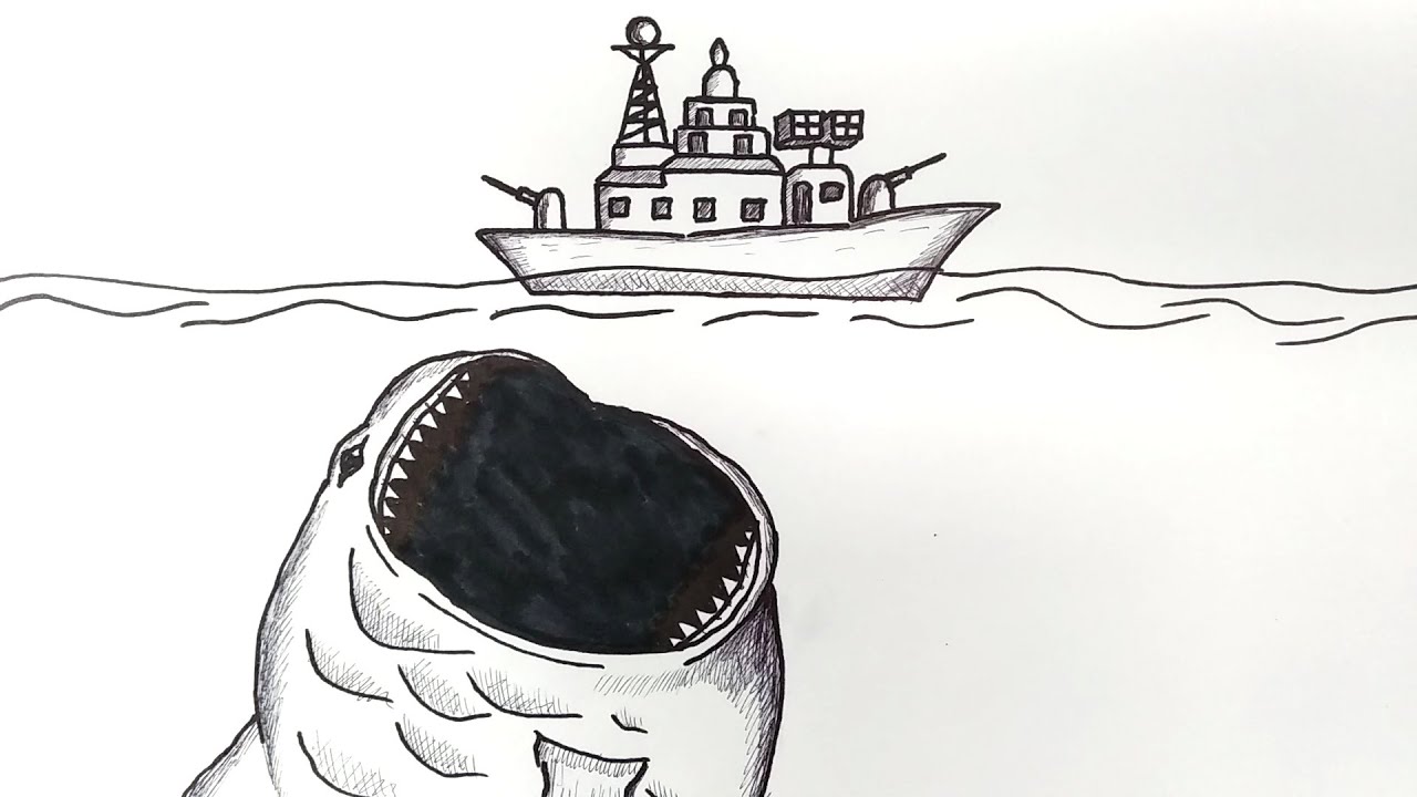 How to draw a Bloop attacking a warship