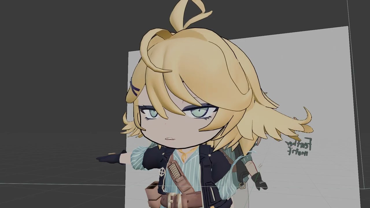 HUH?!! Dokibird 3D animation expression practice/study + fan chibi model #blender3d #blender