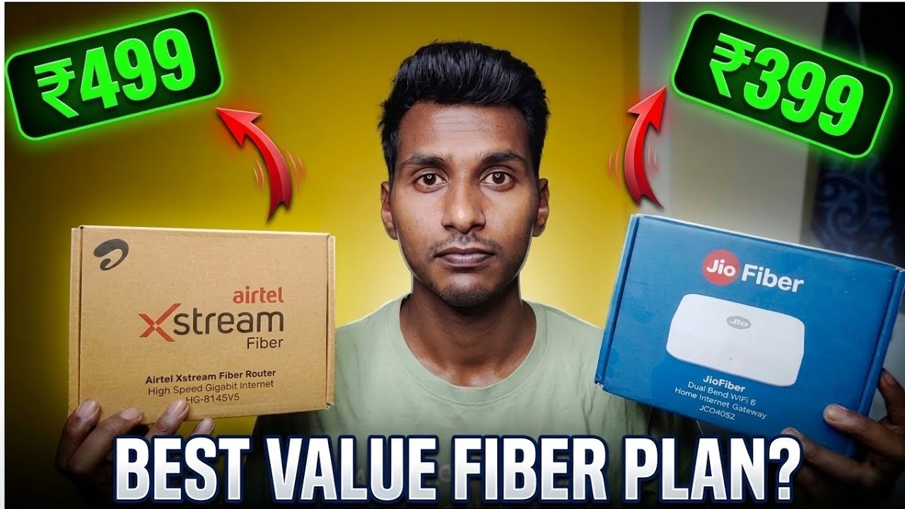 Jio Fiber 🛜 - ₹399 Plan Installation & Airtel Xtreme Fiber ₹499 Plan Compare Best Fiber Booking