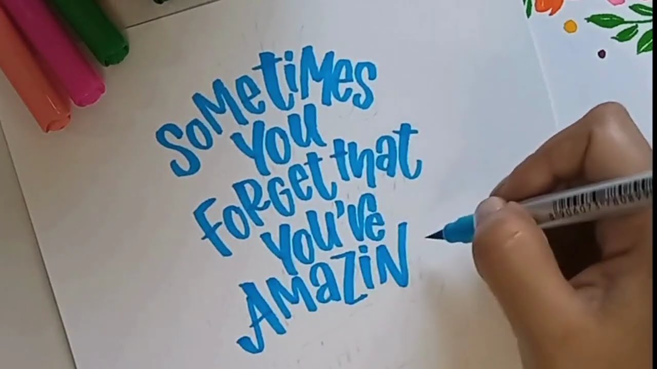 Bold Capital Lettering with Doms Brush Pen | Relaxing Hand Lettering Quote | Satisfying Calligraphy