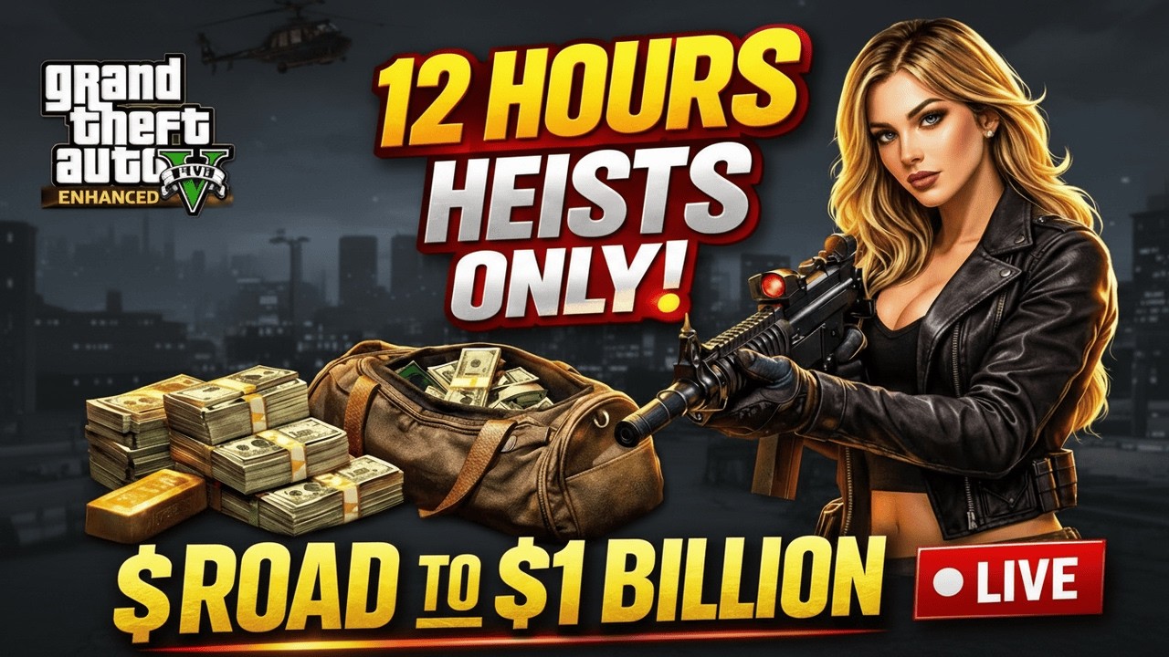 GTA 5 Online Enhanced LIVE 🔴 12H Heists Only! 💰 Road to $1 Billion Grind