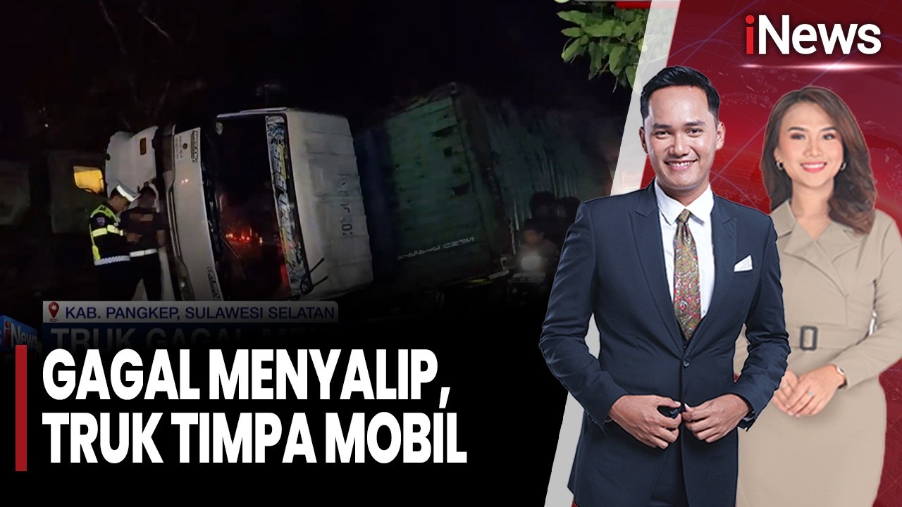Gagal Menyalip, Truk Terguling Timpa Mobil | iNews Pagi (05/02)