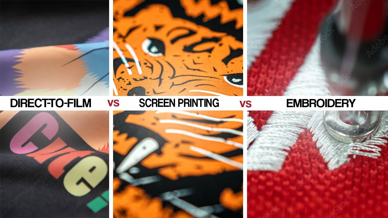 DTF vs SCREEN PRINTING vs EMBROIDERY