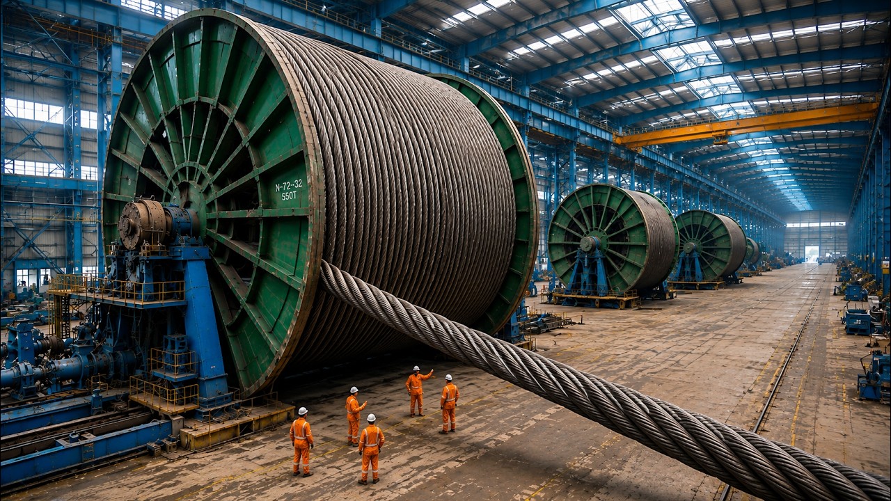 Colossal Steel Ropes Lift the Ocean’s Heaviest Loads. Industrial manufacturing & construction tour