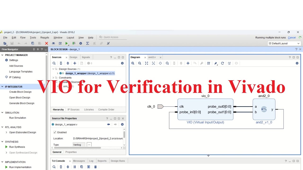 VIO for Functional Verification in Xilinx Vivado.