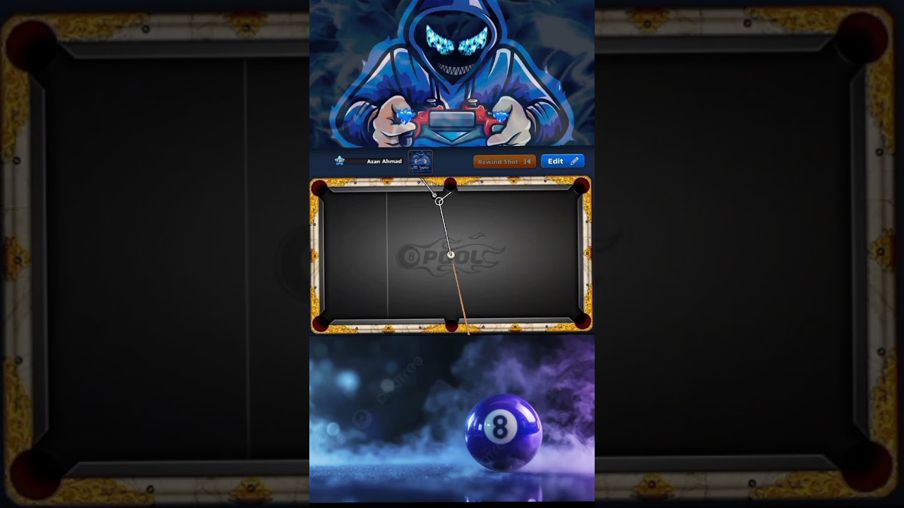 Game 8ball pool#tick shot #gamingwithk #shorts #shortsfeed #gaming  #8ballpoolgameplay