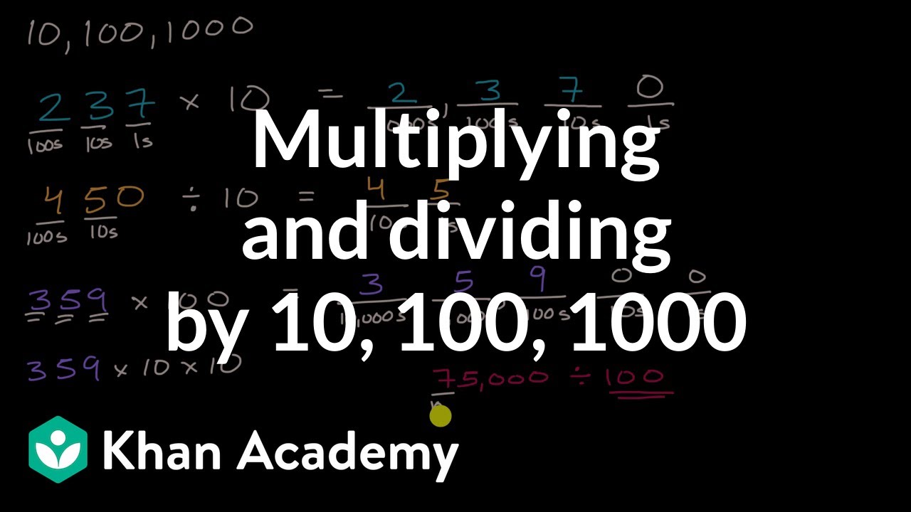 Multiplying and dividing by 10, 100, 1000