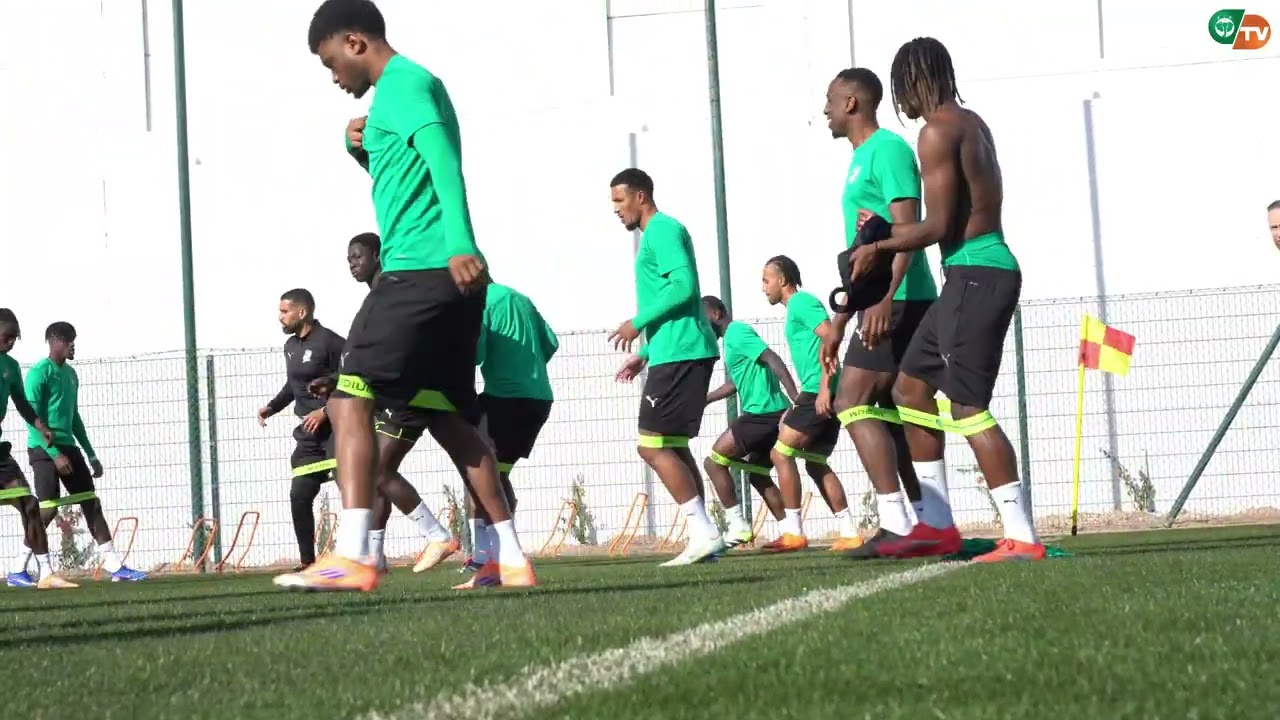CAN Maroc 2025 : séance d’entraînement d’avant match  Égypte vs Côte d’Ivoire.