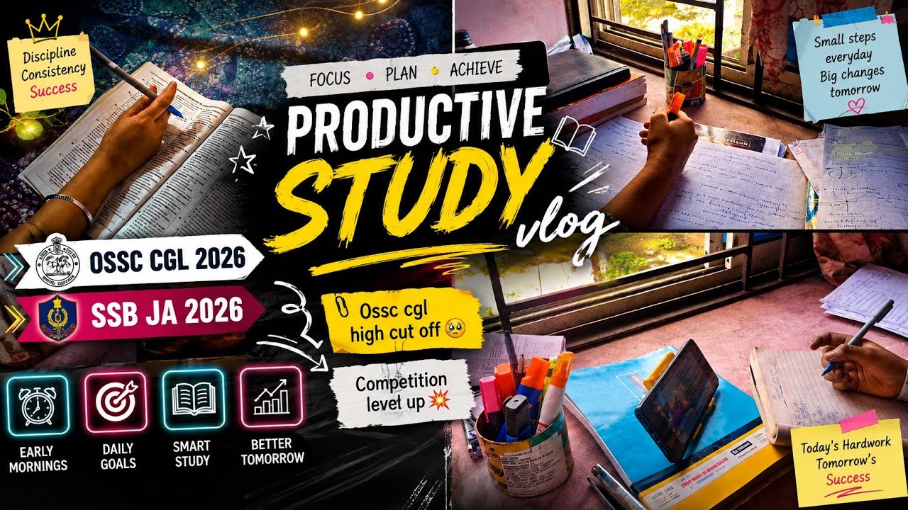 🎯OSSC CGL 2026 SSB JA 2026|| PRODUCTIVE STUDYVLOG #youtube #trending #cgl #ossccgl2025 #govt #viral 