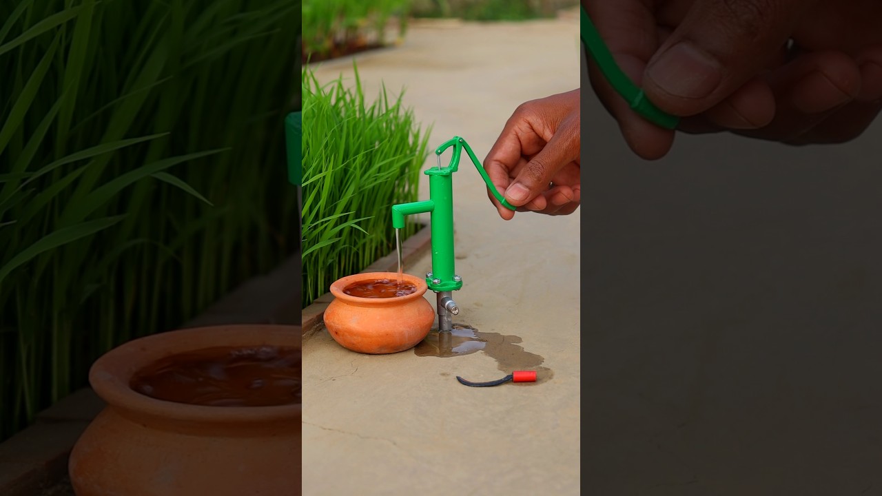 diy mini hand water pump village miniature farm #short