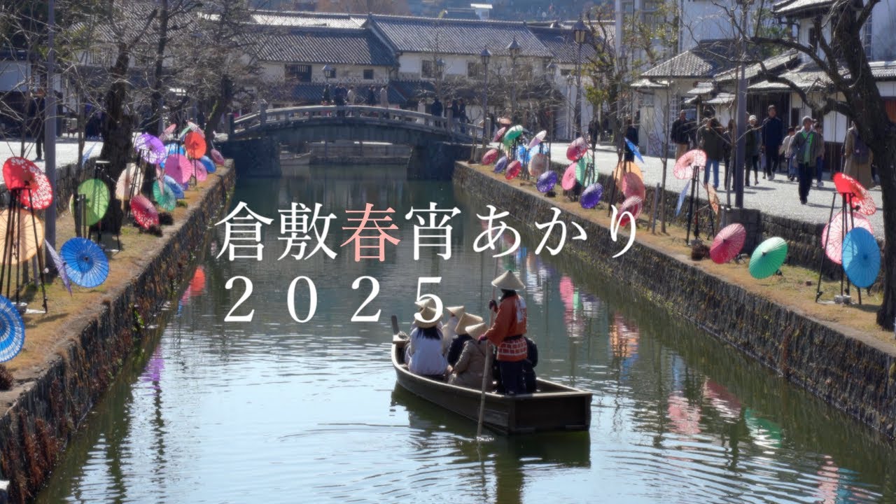 岡山旅　倉敷美観地区　春宵あかり　２０２５　倉敷国際ホテル　喫茶ウエダの猫店長