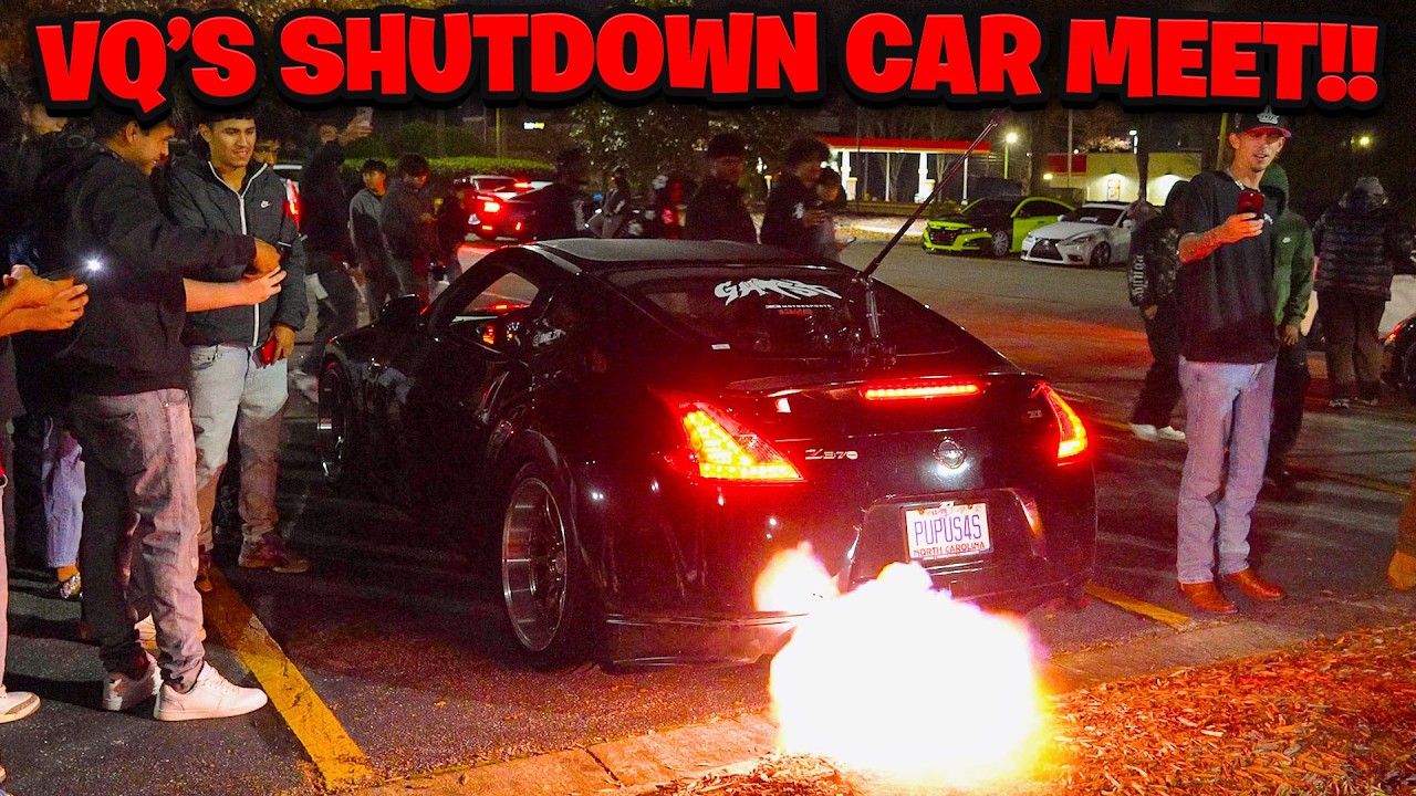MUSCLE CARS & VQS SHUTDOWN INSANE RALEIGH CAR MEET!! (Burnouts & Full Sends!!)
