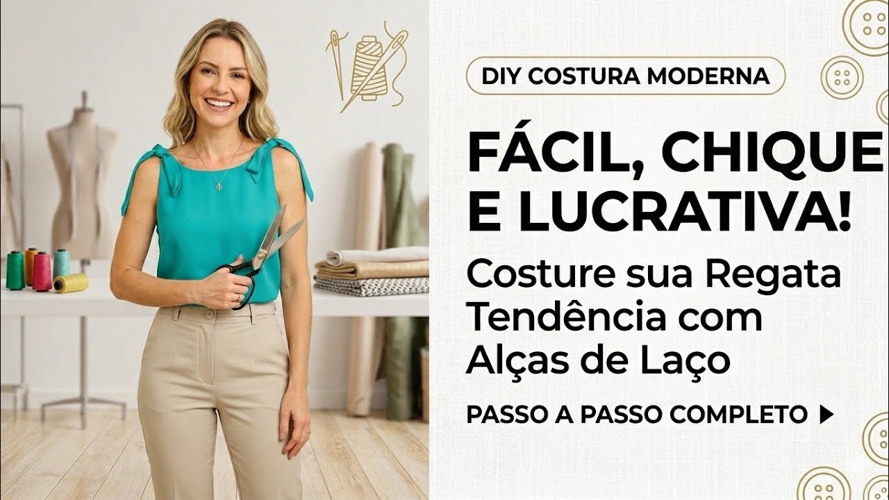 ✅️ DIY Como fazer Regata de Laço_Costura fácil passo a passo para iniciantes Gisleide Novelo