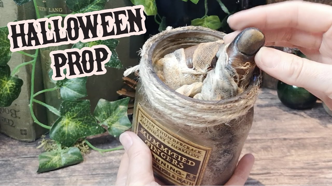 DIY Halloween Prop / Mummy / Potion Apothecary Bottles / Aged Glass Technique