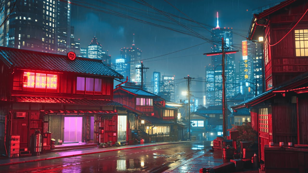 Rainy Futuristic City | Cyberpunk Lofi Chill Mix