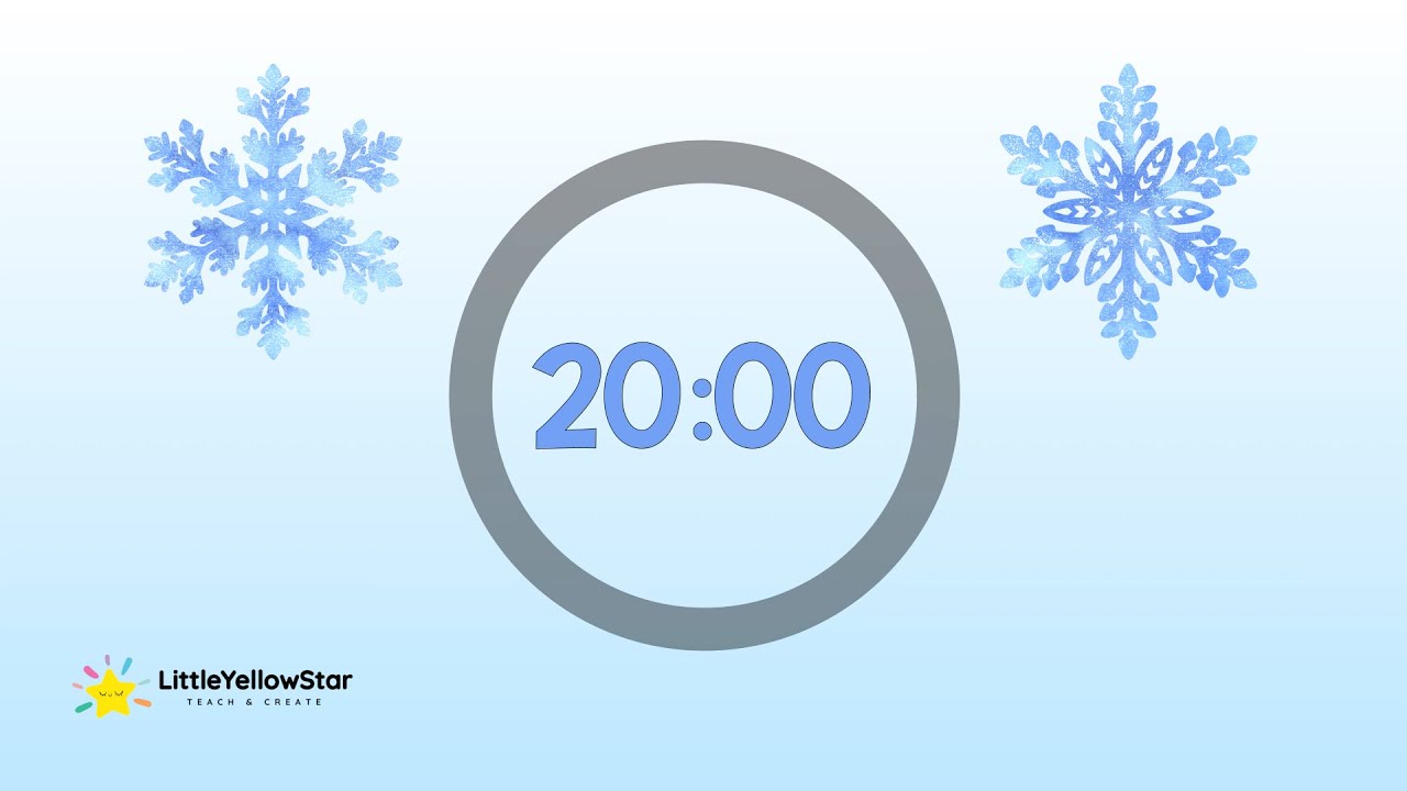 Winter 20 Minutes Classroom Countdown Timer For Kids With Calming Music | Classroom Visual Timer