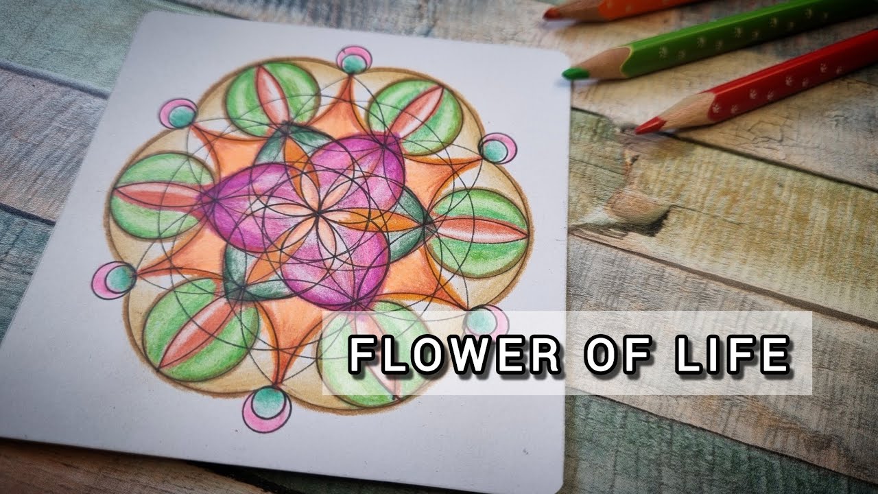 Geometric Mandala From Flower of Life | Colored Pencil Art