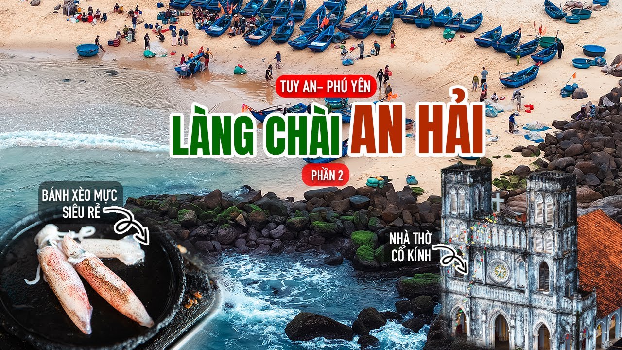 Du lịch Phú Yên | Chợ hải sản sáng sớm và Món bánh xèo mực siêu rẻ ở Làng chài An Hải | #GauHamDi 47