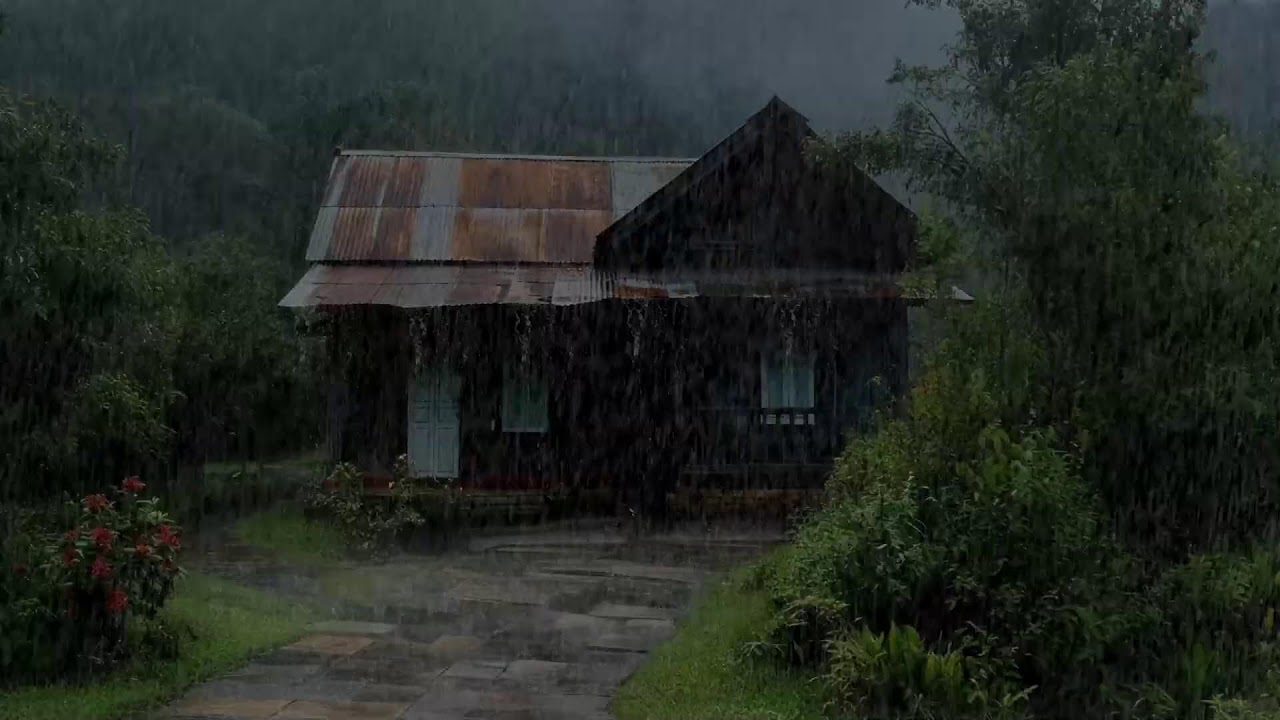 Soothing rain noise guiding relaxation as stress melts away in deep healing rest