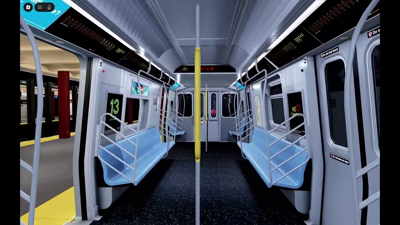 Jamaica - 179th Street bound R160 F local train arriving and departing Parsons Blvd.
