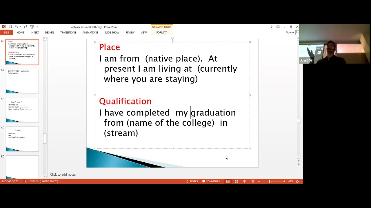 Spoken English @ 9 00 AM IST by Mr  Amith Pandey Day 5