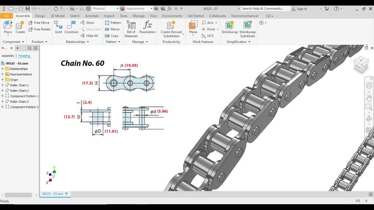 |Roller Chains|Animation|Tutorial for beginner|Inventor Studio|Part 1/2|