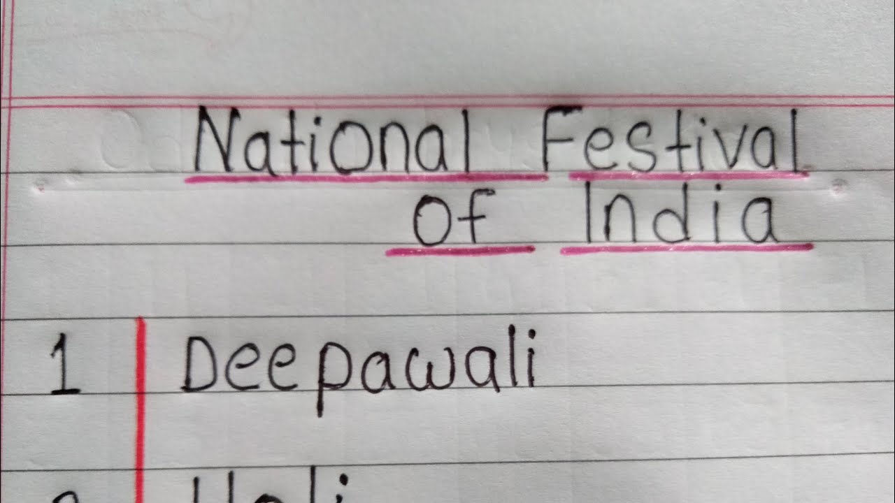 10 National festivals of India||in English||names of festivals||work hard