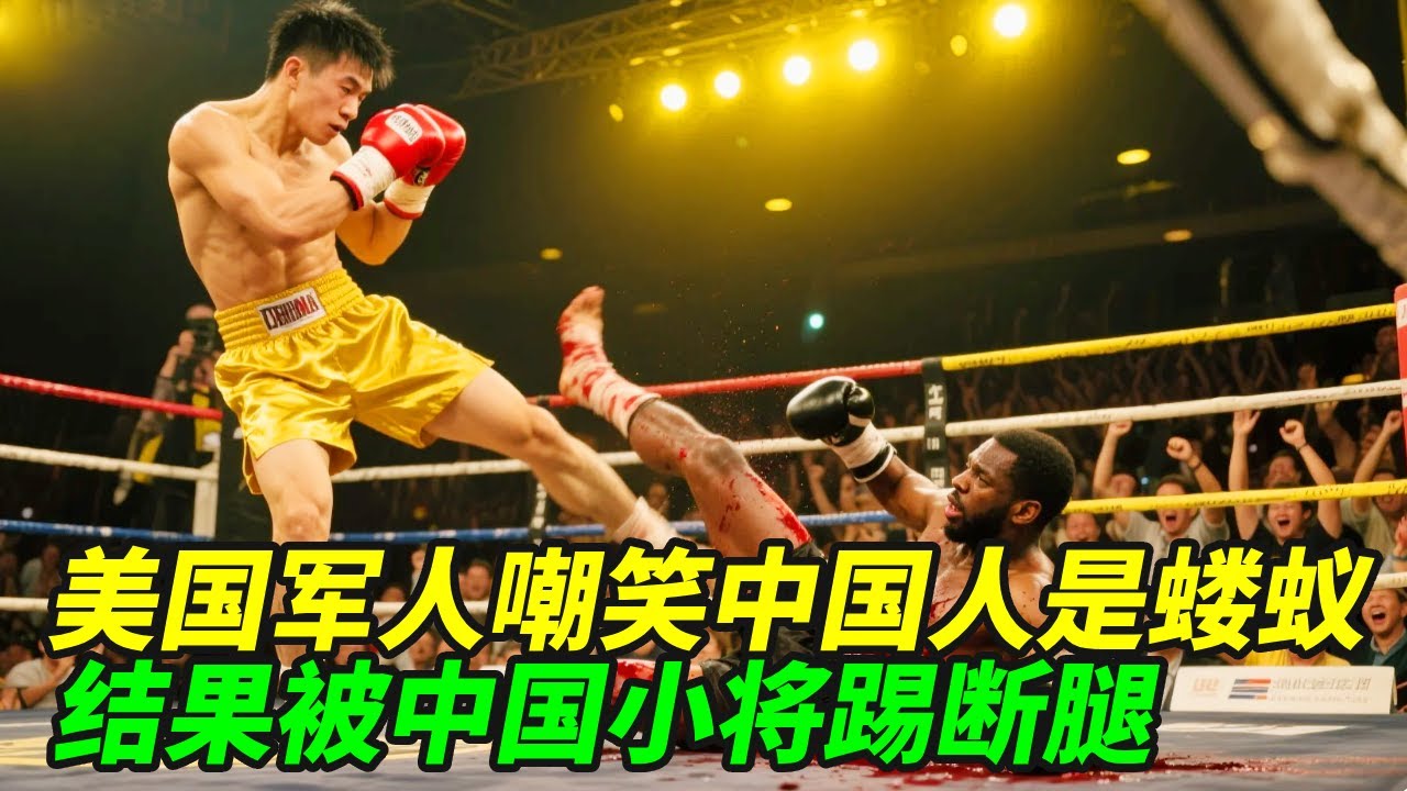 美国军人太猖狂，竟然嘲笑中国拳手是不堪一击的蝼蚁，结果被踢断腿！【小野格斗解说】