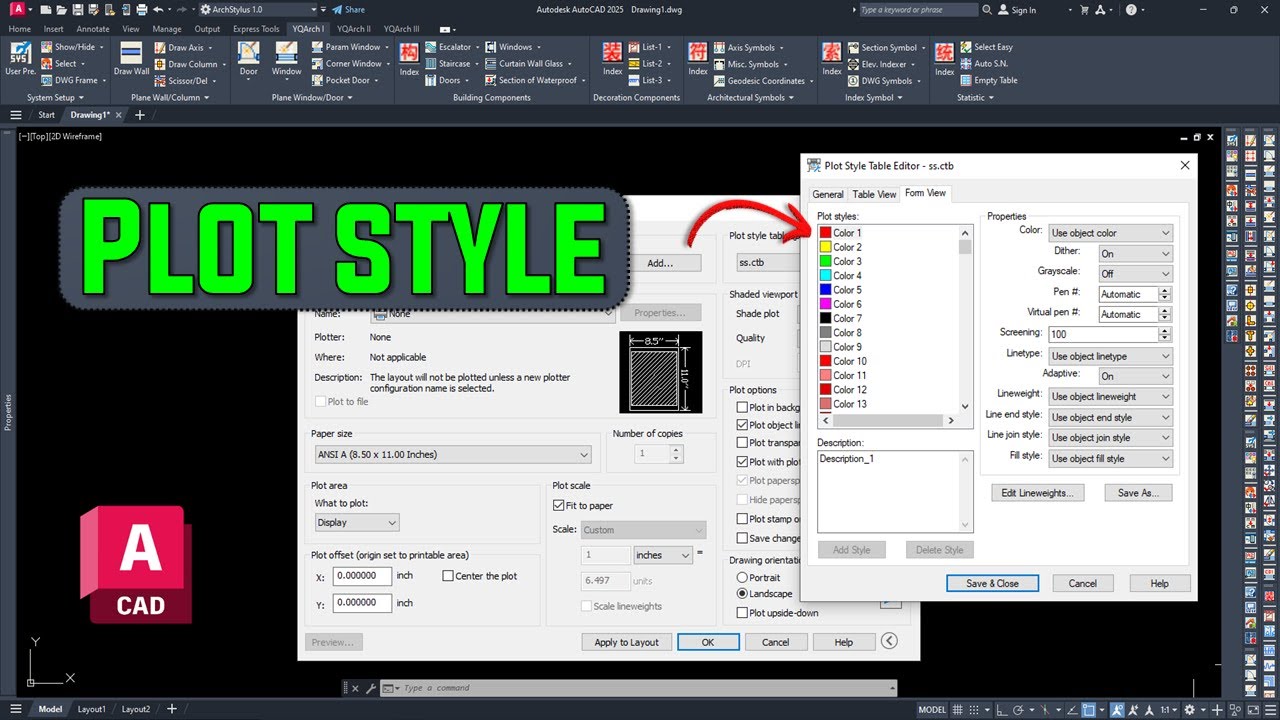 Create Your OWN Custom PLOT STYLE in AutoCAD Easily