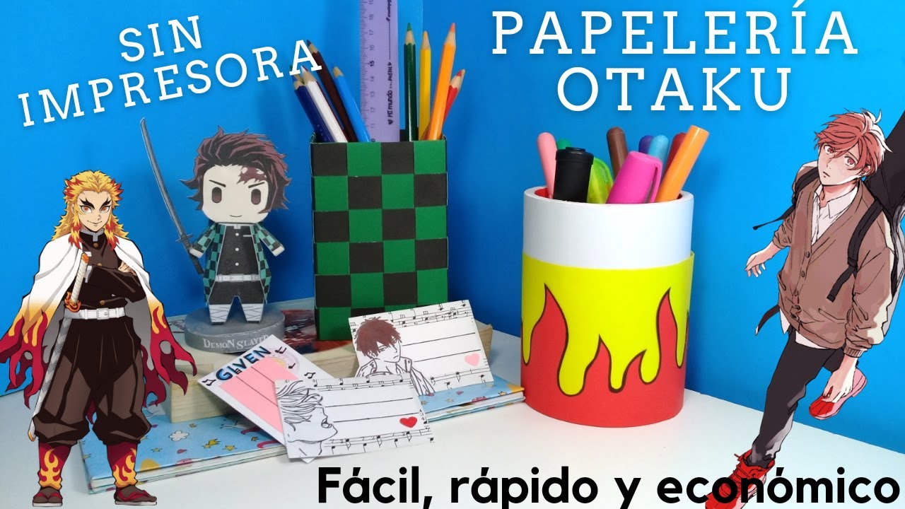 Papeleria anime sin impresora, fácil ♡Given ♡ Demon Slayer ♡