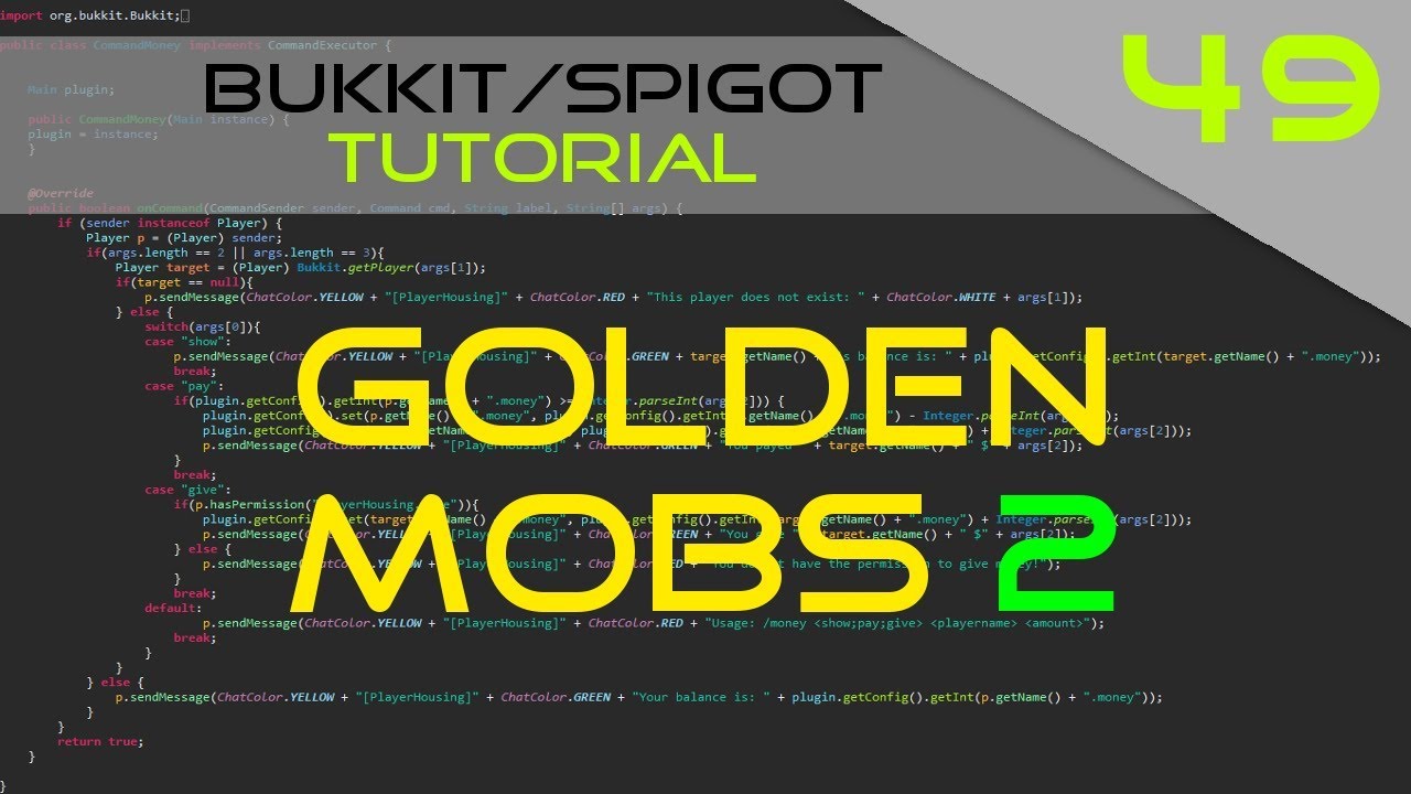 Minecraft Bukkit/Spigot Plugin Tutorial #49: Golden Mobs 2 | Custom Mob Drops