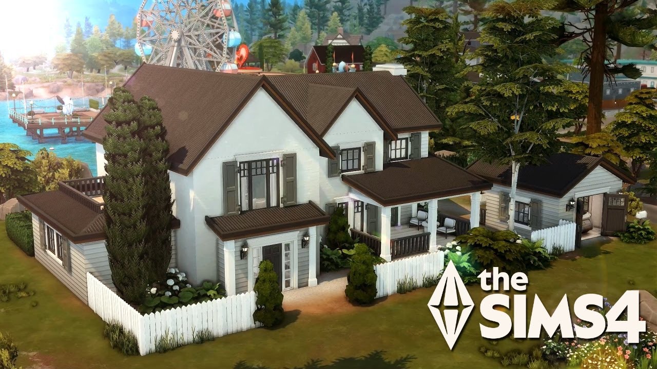 Современный пригородный дом в Купердейле | Быстрая постройка в The Sims 4
