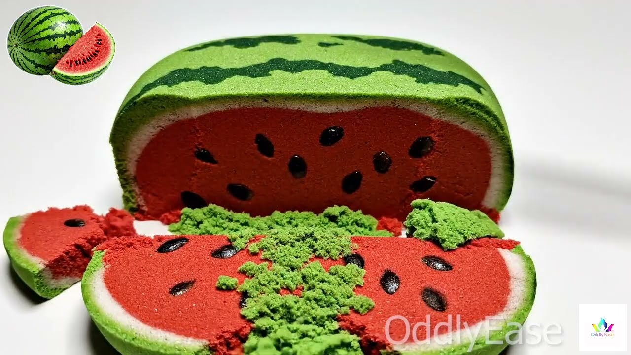 Ultimate kinetic sand fruit cutting satisfying ASMR 🍉